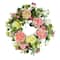 22&#x22; Pink &#x26; Yellow Rose &#x26; Peony Floral Artificial Spring Wreath